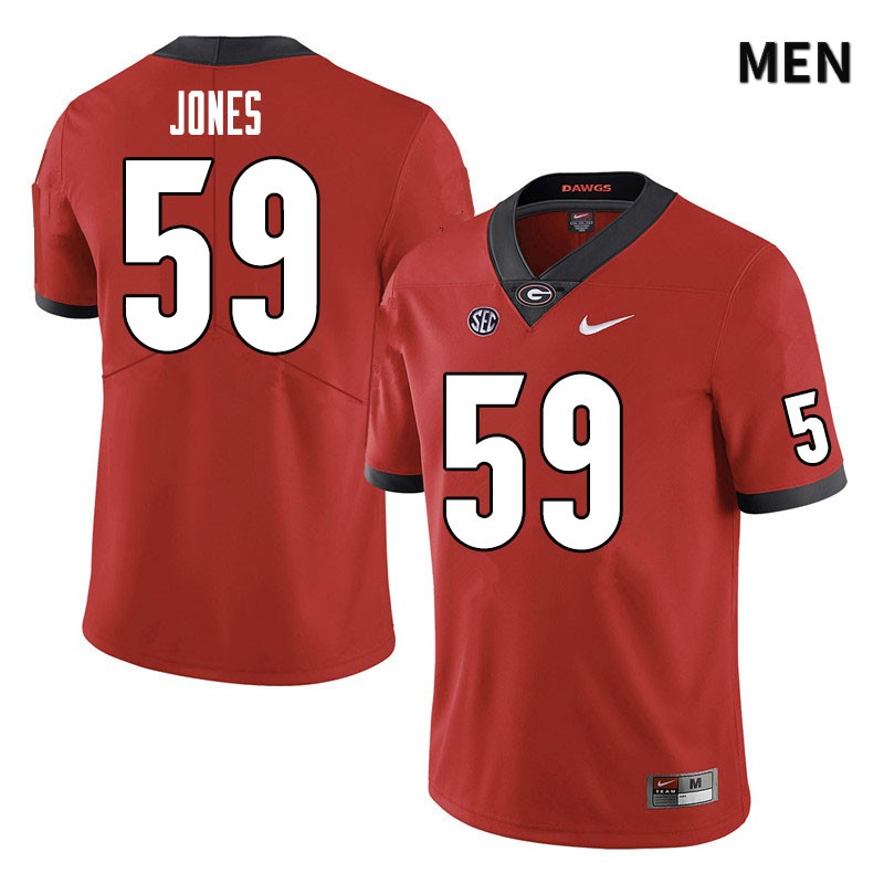 Georgia Bulldogs Men's Broderick Jones #59 Red Stitched College UGA Football Jersey 23VK015LO